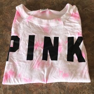 Pink tie die long sleeve shirt